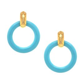 Turquoise Doorknocker Clip On Earrings Jennifer Miller Jewelry at Jennifer Miller