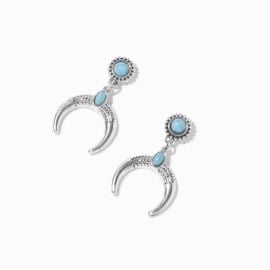 Turquoise Horn Silver 1 Drop Earrings Icing US at Icing