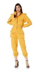 yellow cargo jumpsuit