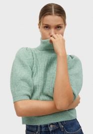 Turtleneck Puff Sleeve Sweater by Mango at Mango