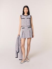 Tweed 2-in-1 mini dress Bicolor For Women at Maje