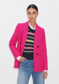 Tweed Double-Breasted Blazer MEEM Bright Rose at ME+EM