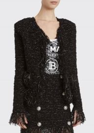 Tweed Fringe-Hem Blazer at Bergdorf Goodman