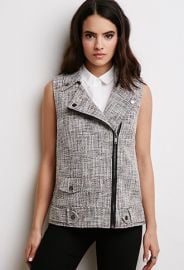 Tweed Moto Vest  Forever 21 - 2000079224 at Forever 21