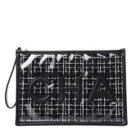 Tweed PVC Lambskin Large Pouch by Chanel at Fashionphile