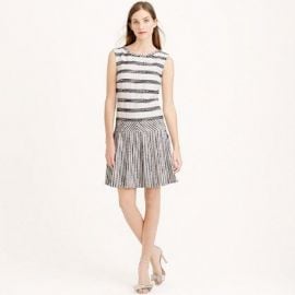 Tweed-Striped Drop-Waist Dress at J. Crew