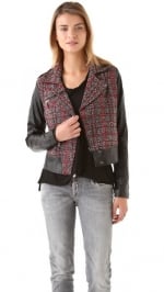 Tweed and leather jacket by Funktional at Shopbop