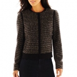 Tweed and leather trim jacket by Liz Claiborne at JC Penney