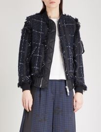 Tweed bomber jacket by Sacai at Selfridges