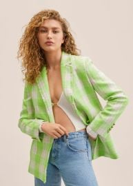 Tweed check blazer - Women Mango USA at Mango