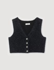 Tweed crop top - Sweaters Cardigans Paris at Sandro