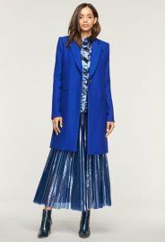 Twill Coating Eva Slim Coat by Milly at Milly