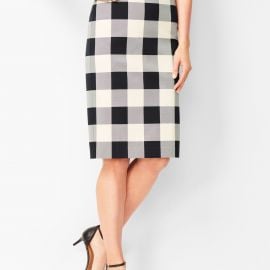 Twill Gingham Pencil Skirt by Talbots at Talbots