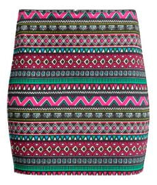 Twill Skirt in Pink Patterned at H&M