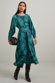 Twill dress emerald green black Intrend at Intrend