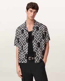 Twined Short Sleeve Shirt Jet Black | ALLSAINTS US at All Saints