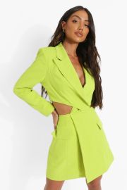 Twist Cut Out Pocket Detail Blazer Dress at Boohoo