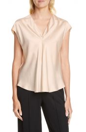 Twist Detail Short Sleeve Silk Blouse at Nordstrom Rack