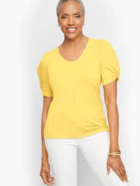 Twist Detail V-Neck Tee Talbots at Talbots