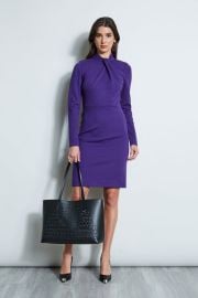 Twist Knit Long Sleeve Dress Elie Tahari at Elie Tahari