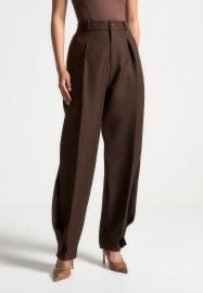 Twist Leg Tailored Trousers - Brown Manire De Voir USA at Manière De Voir