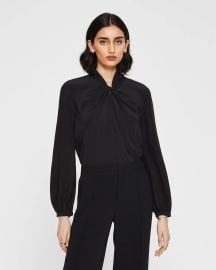 Twist Neck Top in Black at Club Monaco