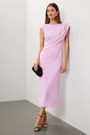 Twist Shoulder Drape Midi Dress by Badgley Mischka Rent the Runway at Rent the Runway