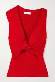 Twist-front ribbed wool top by Alexander McQueen at Net a Porter