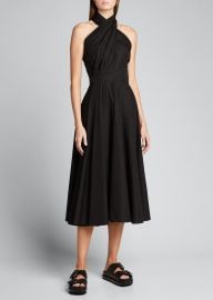 Twisted Halter-Neck Midi Cotton Dress at Bergdorf Goodman