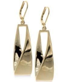 Twisted Metallic Drop Hoop Earrings at Macys