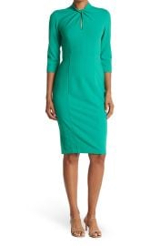 Twisted Neck 3/4 Sleeve Sheath Dress at Nordstrom Rack