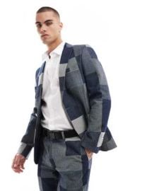 Twisted Tailor suit jacket in denim patch - part of a set at ASOS