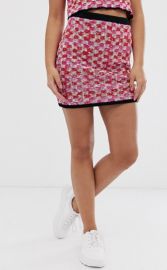 Two-Piece Check Tweed Mini Skirt at Asos