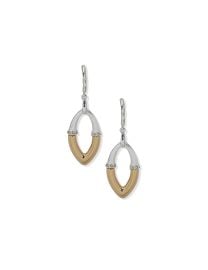 Two-Tone Drop Earrings with Crystal Rondells at Anne Klein