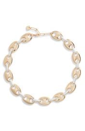 Two Tone Puffy Mariner Link Necklace at Nordstrom