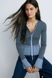 Two Tone Rib Knit Cardigan by Toccin Rent the Runway at Rent the Runway