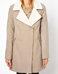 Two tone biker coat by Oasis at Asos