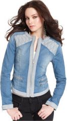 Two tone denim jacket by Guess at Macys