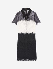 Two-tone lace dress - Dresses Paris at Sandro