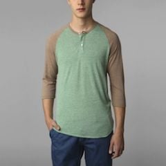 Two tone raglan henley at Urban Outfitters