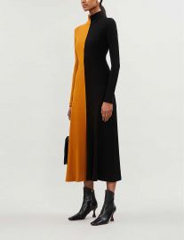 Two-tone turtleneck cotton-jersey midi dress at Selfridges