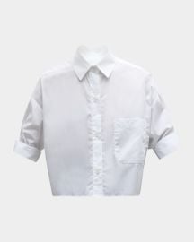 Twp Next Ex Cropped Shirt In Superfine Cotton at Neiman Marcus