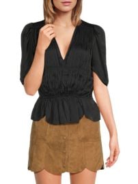 Tyoko Satin Peplum Top at Saks Off 5th