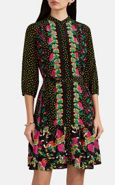 Tyra Dot-   Floral-Pattern Silk Dress at Barneys