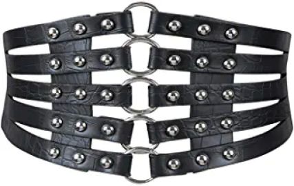 U Scinan Hollow Out Rivets Cinch Belt Tied Corset Elastic Wide Waist Belt Underbust Waistband Mother39s Day Gift at  Womens Clothing store at Amazon