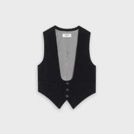 U-neck Vest in Velvet by Celine at Celine