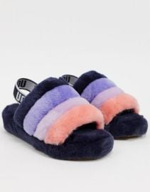 UGG Fluff Yeah slide slippers in multi stripe at ASOS