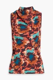 ULLA JOHNSON Cleo printed crepe top at The Outnet
