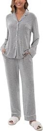 UMBY Silk Satin Pajamas for Women Set 2 Piece Silk Pjs Long Sleeve Top Cozy Sleepwear Silky Pajamas at Amazon