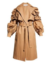 UNTTLD Gene Belted Ruffle Trench Coat at Neiman Marcus